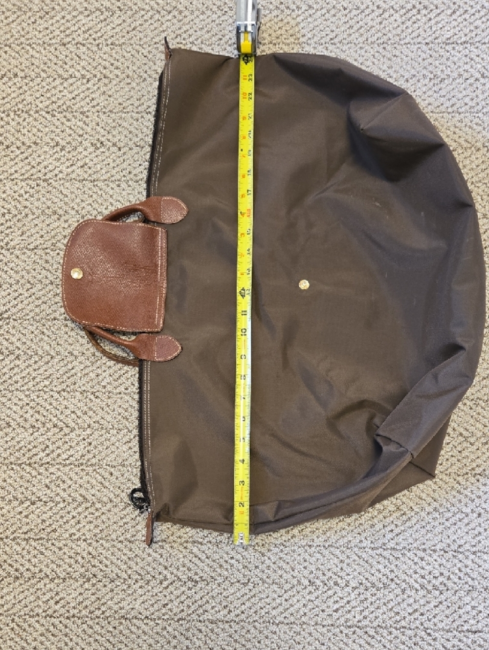 LONGCHAMP Le Pliage L Model Depose Nylon Tote Bag with Leather Trim - Picture 11 of 14